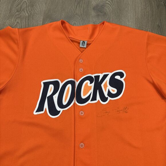 Wilmington Blue Rocks Baseball Jersey USA Signed #40 Orange RARE COLOR Size 48 - Picture 5 of 12